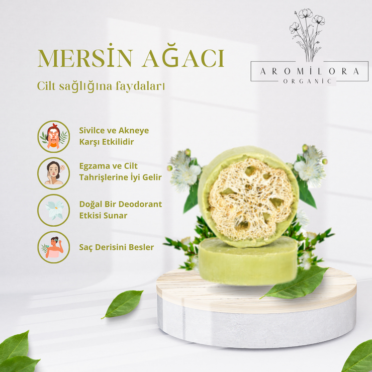 Aromilora -  5’li 1 KG Lifli Doğal Mersin Ağacı Sabunu