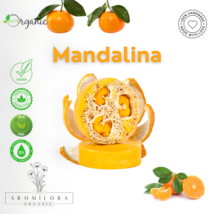 Aromilora - 5`li 1 KG Lifli Organik Mandalina Sabunu