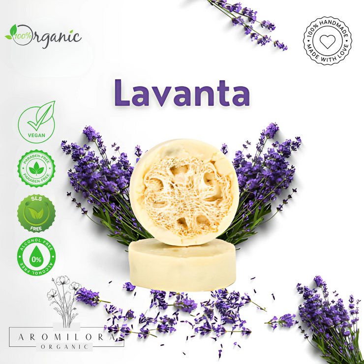 Aromilora - 5`li 1 KG Lifli Organik Lavanta Sabunu